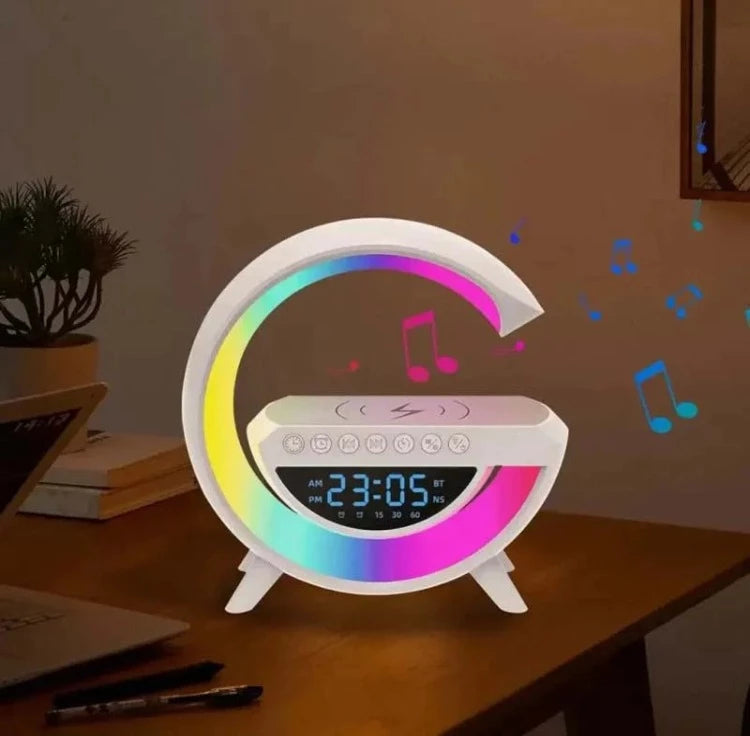 3-in-1 G Lamp Speaker with Wireless charger & Alarm Clock